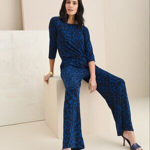 NWT Travelers Stylish Classic Printed Jumpsuit Dress - Large (Chico's Size 2)